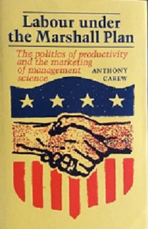 Cover of Carew's book on the Marshall Plan