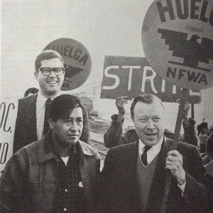 Reuther pictured with the leader of the Farm Workers Union, Cesar Chavez